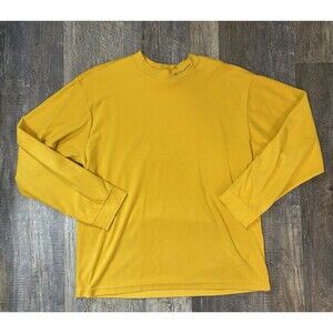 Vintage Columbia Fleece Pullover Men’s XL Mustard Yellow Mock Neck 90s Y2K
